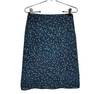Charter Club Petite Silk Polka Dot Skirt in Blue - Size 2P